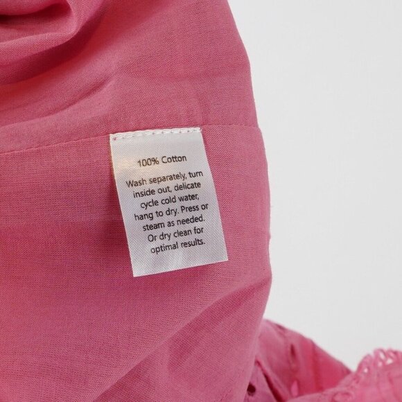 Winston White Francesca Eyelet Tie Back Baydoll Mini Dress Pink - XS - NWT - Picture 7 of 7